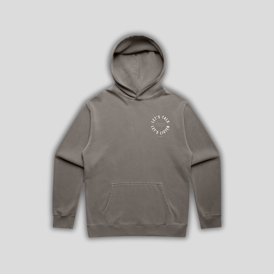 TTT Lets Talk & Listen Faded Grey Hoodie