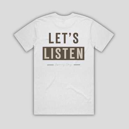 TTT Lets Listen Box White T-Shirt