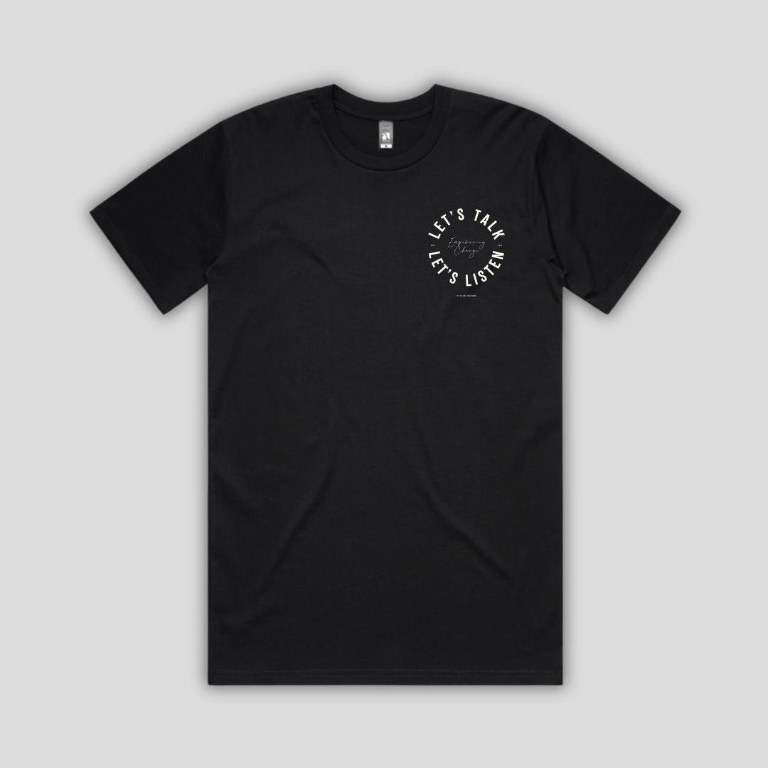 TTT Lets Talk & Listen Black T-Shirt